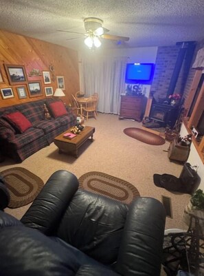 Fernseher, Kamin, DVD-Player