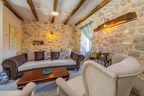TV, fireplace - Villa MAVRA with private pool (Risika)