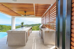 Terrace/patio - Luxurious 4-Bedroom Home, with Gym – Stunning Ocean and Catalina Island views! (Cabo Velas)