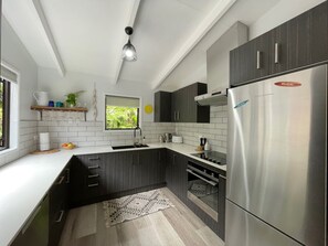 Fridge, oven, stovetop, dishwasher