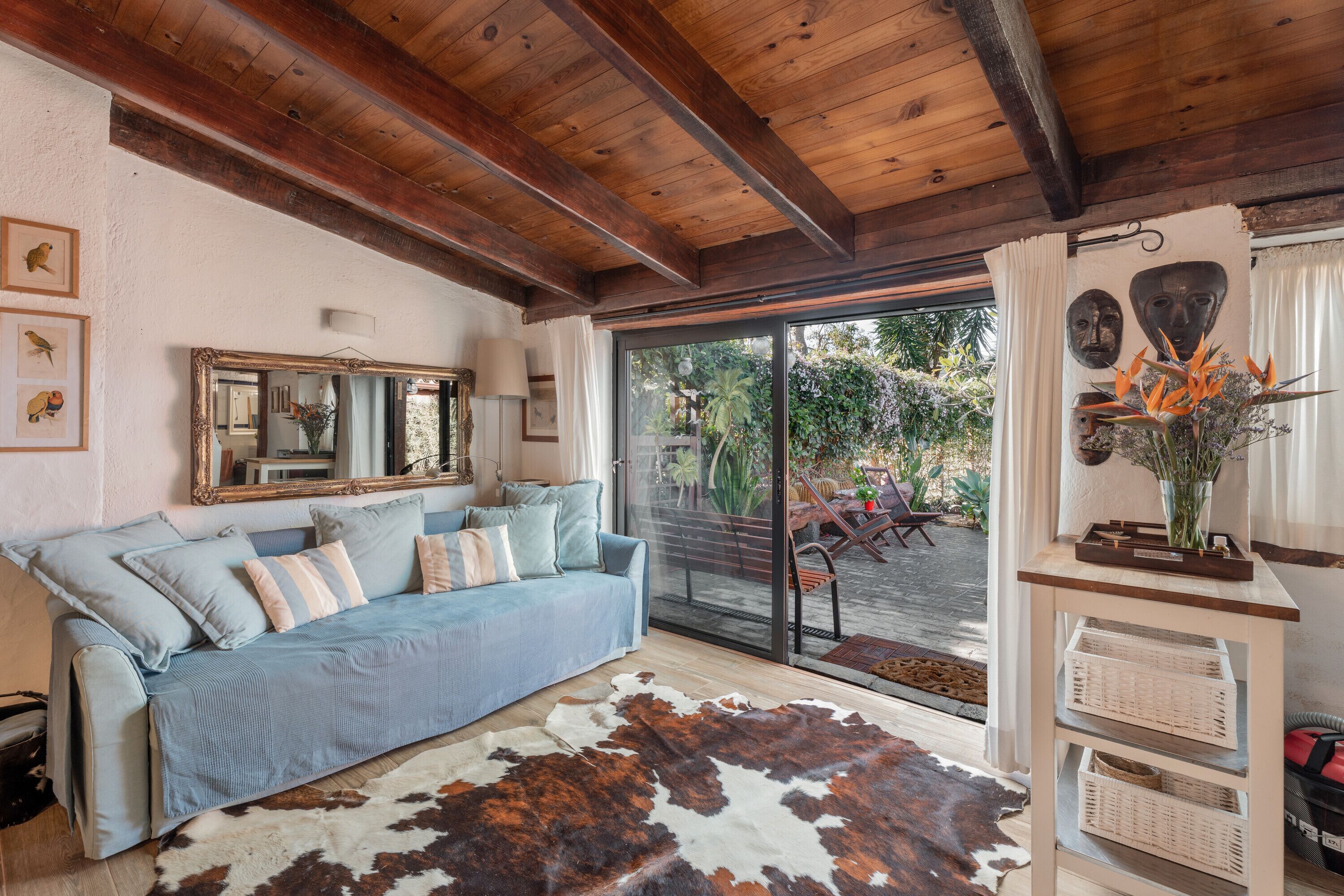 Televisio, takka, DVD-soitin, stereot