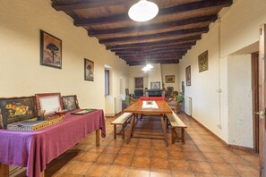 Dining - Country House 'Mas Vinyoles' with Mountain View, Private Pool and Wi-Fi (Centelles)
