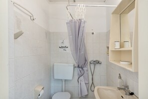 Ducha, secador de pelo y toallas