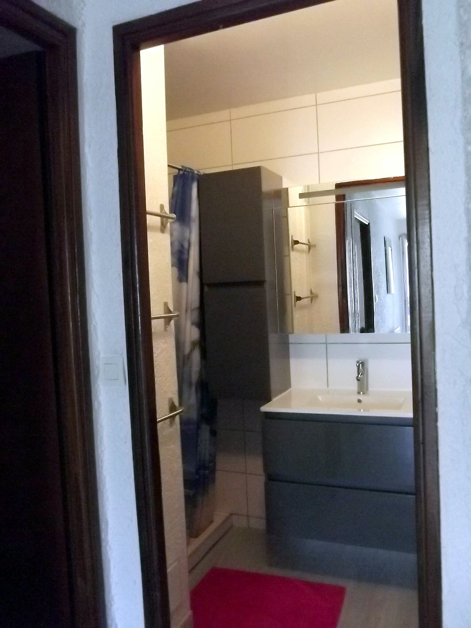 Douche, sèche-cheveux, serviettes fournies