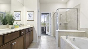 Shower, hair dryer, towels - Stylish vacation home w Pool, Game Room & Resort Fun (Davenport)
