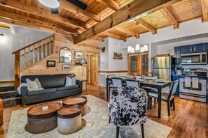 Smart TV, fireplace, video games