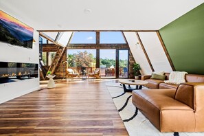 Smart TV, fireplace, video games, table football