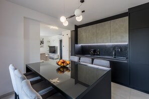 Apartment (Three Bedroom Apartment) | Private kitchen | Fridge - Scenic Kastel Luksic Apartments (Kastela)