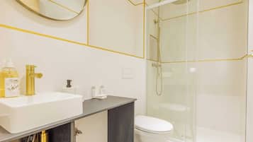 Regadera, secadora de cabello, toallas, shampoo