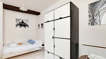 Desk, iron/ironing board, travel crib, free WiFi