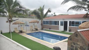 Family Apartment, Balcony, Pool View | Cribs/infant beds, free WiFi, bed sheets