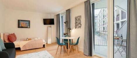 1 soverom, strykejern/-brett, reiseseng for barn og wi-fi