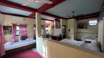 Family Apartment, Garden View | 1 bedroom, desk, laptop workspace, iron/ironing board