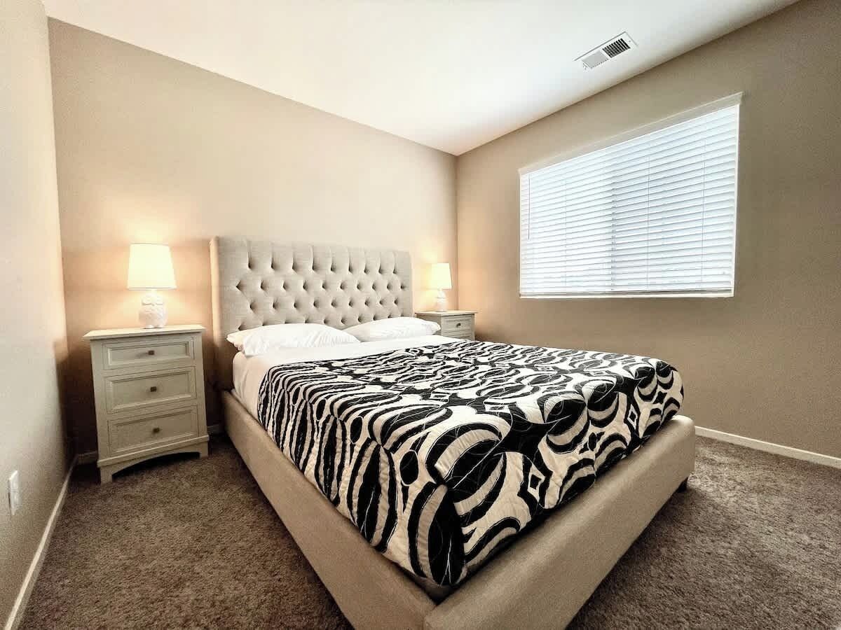 4 bedrooms, iron/ironing board, travel cot, WiFi