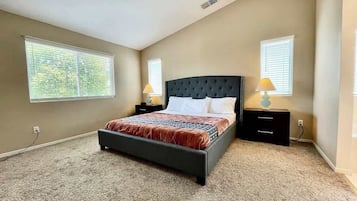 4 bedrooms, iron/ironing board, travel cot, WiFi