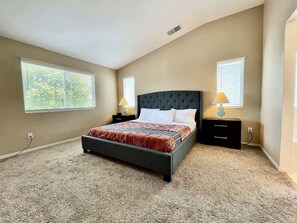 4 bedrooms, iron/ironing board, travel cot, WiFi