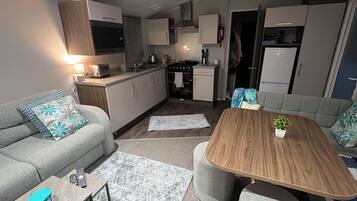 TV connectée, cheminée, livres