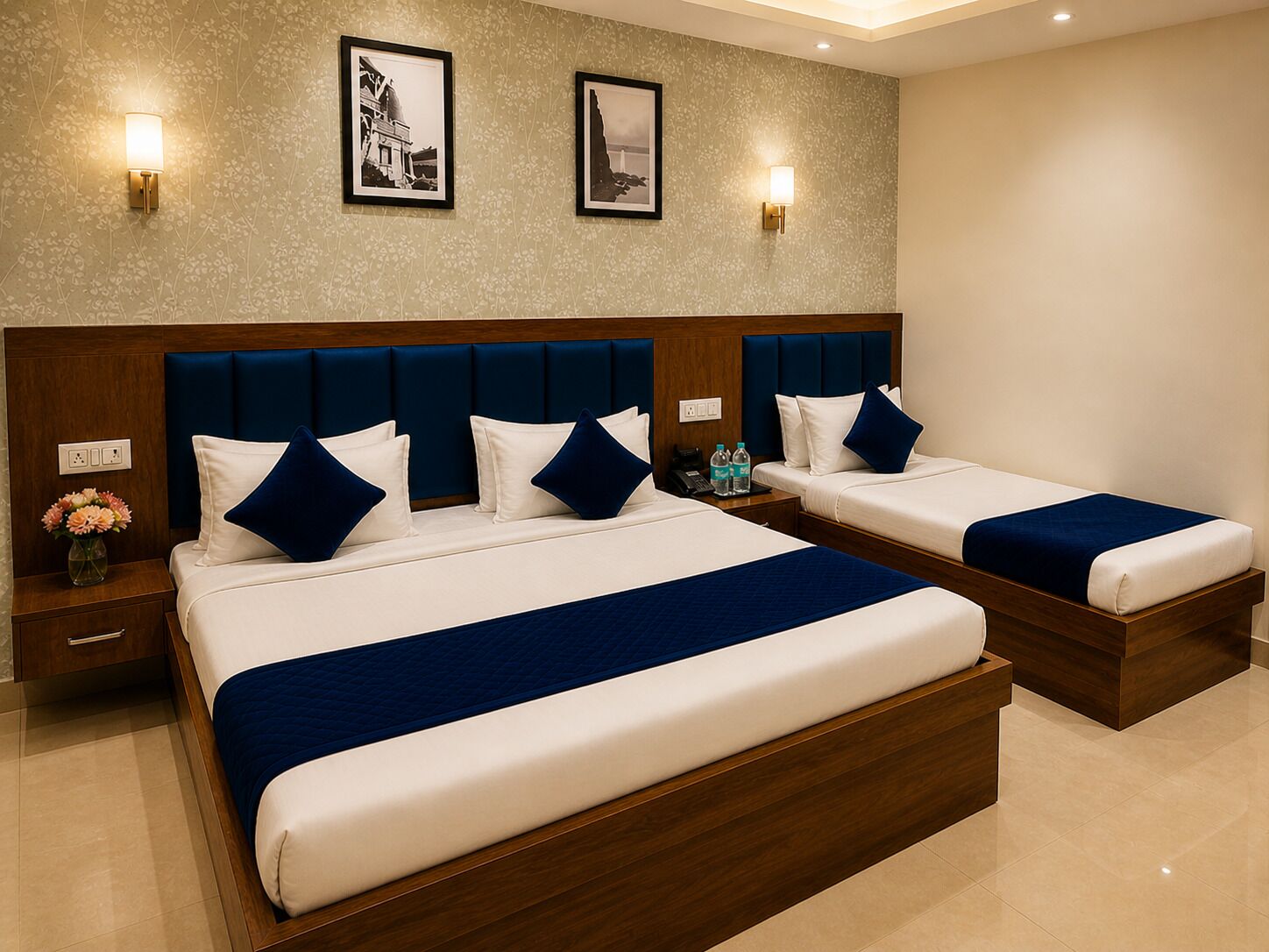 Habitación triple ejecutiva, no fumadores, baño privado | Sábanas de algodón egipcio y ropa de cama de alta calidad