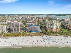 On the beach, sun loungers, beach towels - Oceanfront Condo - Steps to Beach & Gorgeous Sunsets! (Marco Island)