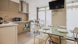 Apartment | Private kitchen | Coffee/tea maker, fridge, microwave, oven - Charming Apartment Marais (Paris)