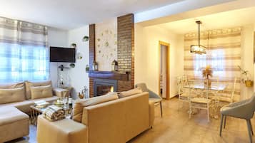 TV, fireplace, DVD player