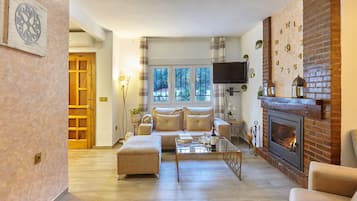 TV, fireplace, DVD player