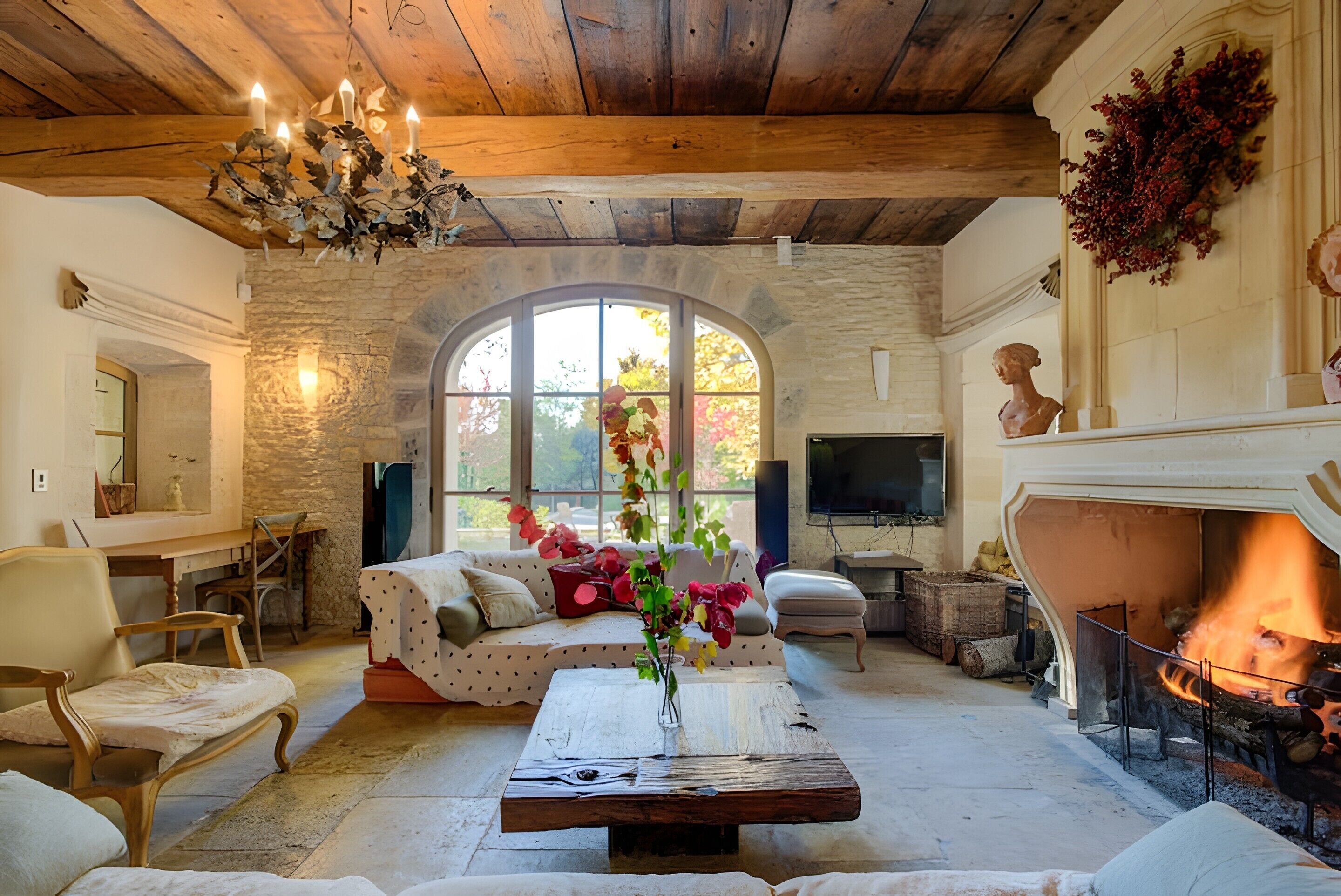 TV, fireplace, ping pong