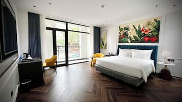 Chambre Deluxe Double ou avec lits jumeaux, balcon, vue jardin