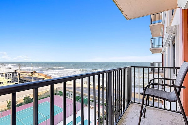 Oceanfront Serenity: Relax on the patio and enjoy unparalleled views of the Atlantic.