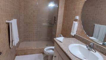 Dusche, Handtücher, Toilettenpapier