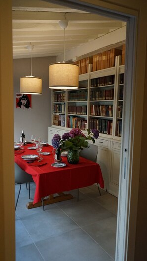 Dining - Lucca Center - ROMAN WALLS:  2024 Design Apartment, ground  floor with   garden  (Lucca)