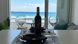 Dining - Chic Sea View apartment with WiFi and AC in Larnaca Centre (Larnaca)