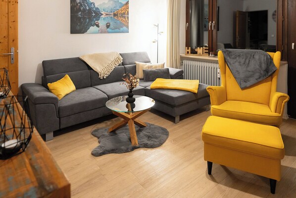 TV, DVD player, books