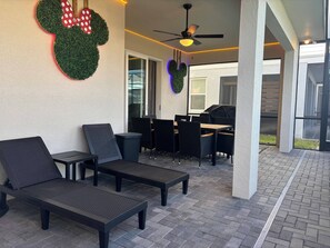 Outdoor dining - Brand New Themed Home Pool/SPA/GameRoom 2162361! (Clermont)