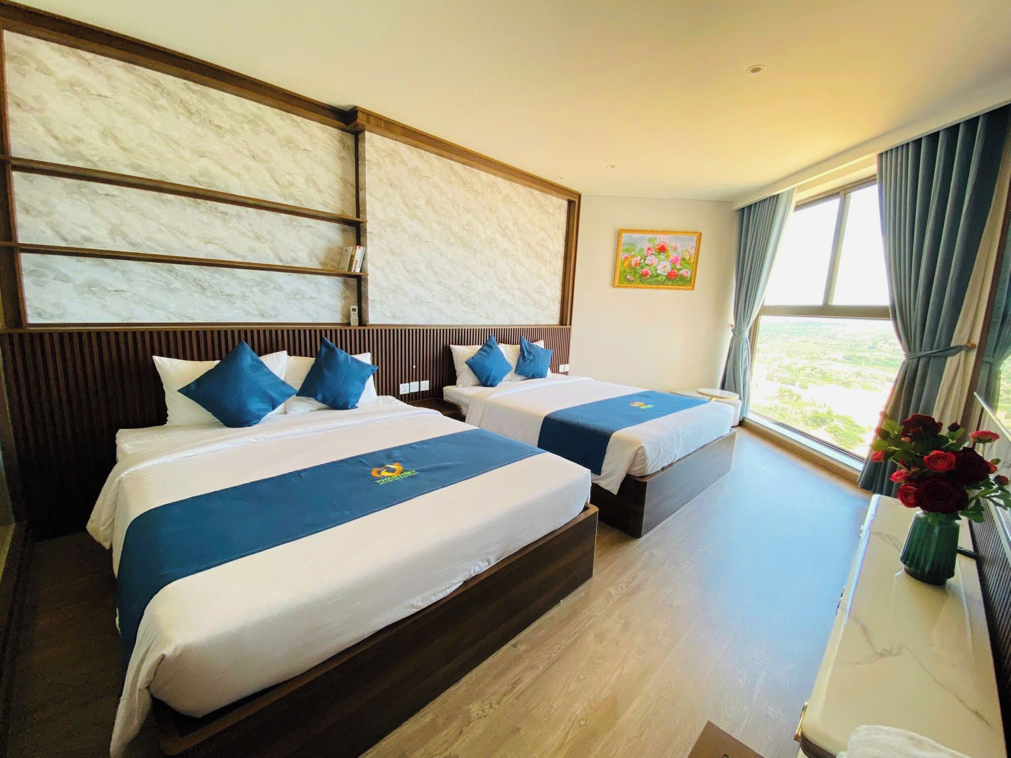 Standard Triple Room, Pool View | Memory foam beds, desk, laptop workspace, blackout drapes