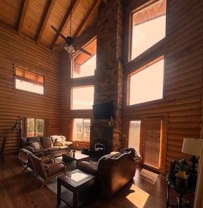 Smart TV, fireplace, video games, foosball