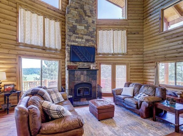 Smart TV, fireplace, video games, foosball