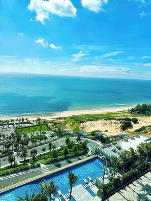 Deluxe-Zweibettzimmer, Strandblick | Ausblick vom Zimmer