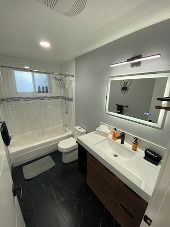 Hair dryer, towels, soap, shampoo. luxurious Charming 2-bed house with WiFi and AC with arcade pac-man pet friendly