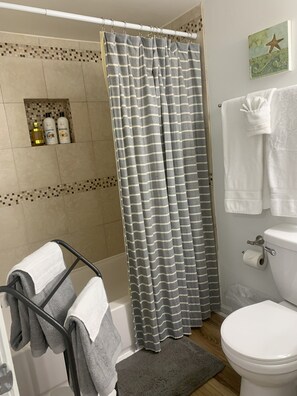 Hair dryer, towels, soap, toilet paper - Oasis By the Sea 1-bedroom VB condo - easy walk to the oceanfront (Virginia Beach)