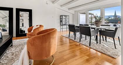 Detached house in Bakklandet, panoramic views of Nidaros Cathedral
