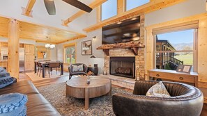 Smart TV, fireplace, video games