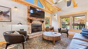 Smart TV, fireplace, video games