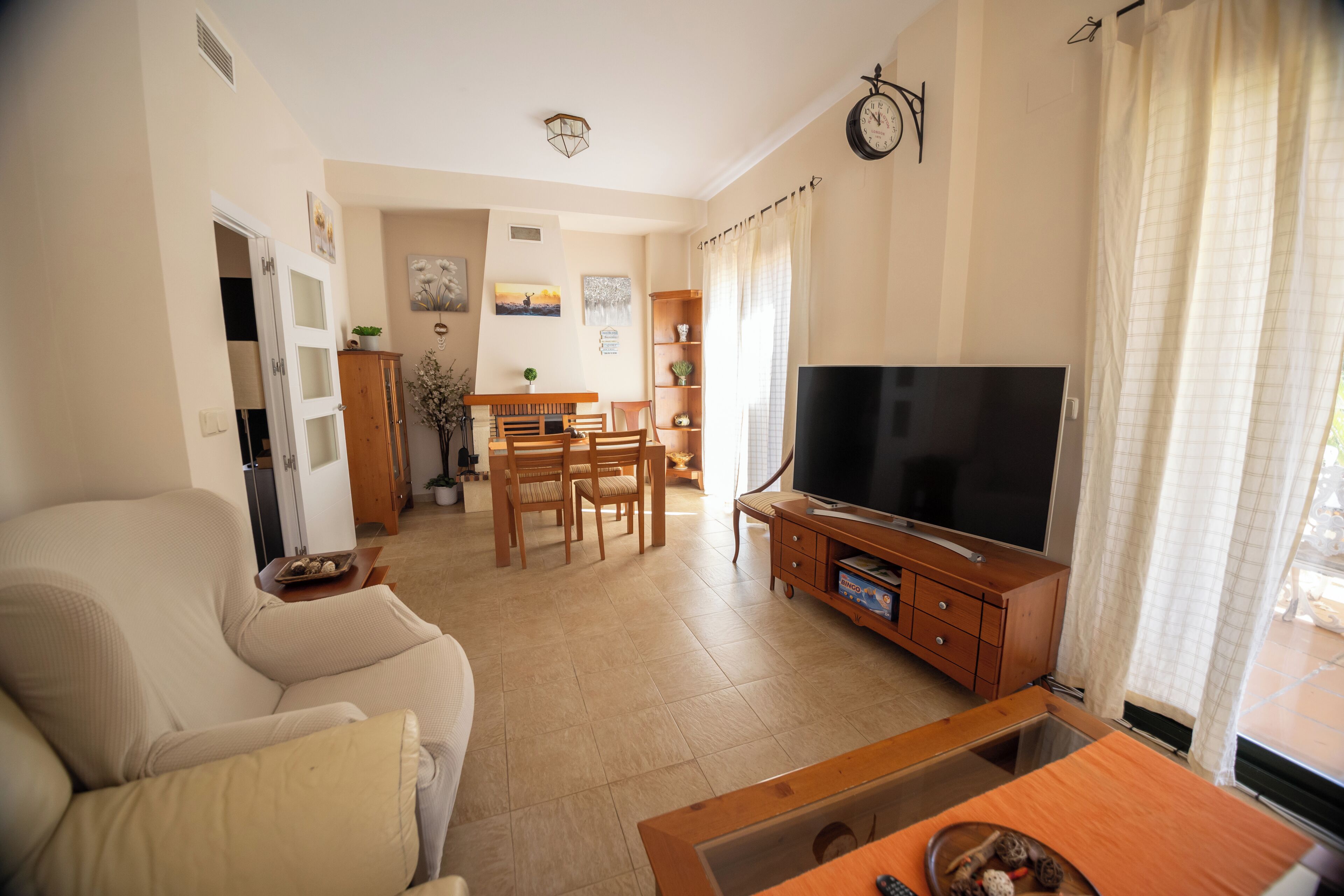 Superior Room, 3 Bedrooms, Private Pool, Mountain View | Living area | 65-inch Smart TV with digital channels, fireplace