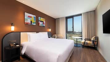 Blackout curtains, soundproofing, free WiFi, bed sheets