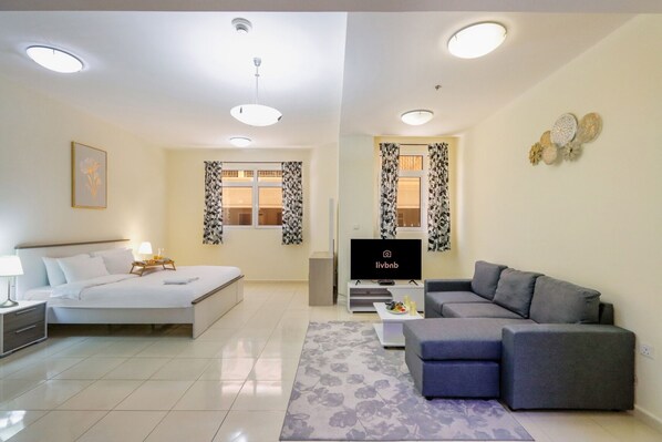 1 bedroom, iron/ironing board, free WiFi, bed sheets - Relaxing & Cozy JVC Studio w Pool Access (Dubai)