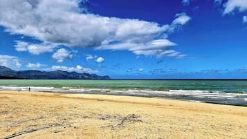 Beach nearby, beach umbrellas