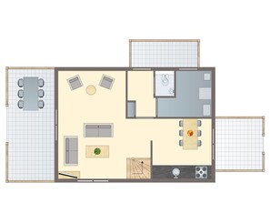 House | Interior detail - Bungalow by Water With Sauna in South Holland (Simonshaven)