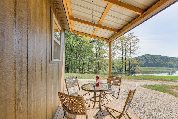 Kampsville Vacation Rental | 1BR | 1BA | 360 Sq Ft | Steps Required