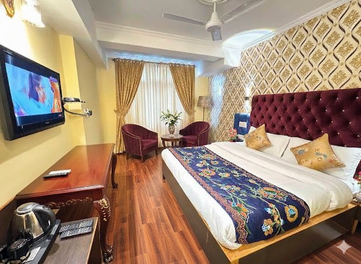 标准双人房 | 埃及棉床单、高档床上用品、羽绒被、加厚床垫